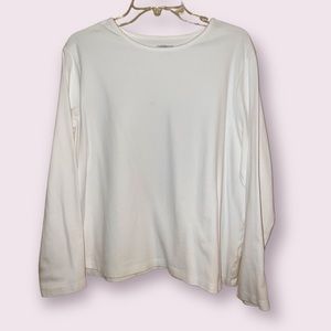 Croft & Barrow White Crewneck Long Sleeve Tee Shirt 2X